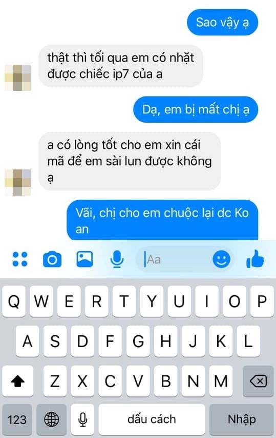 Girl xinh nhặt được iphone 7 nhắn tin xin pass icloud để… đỡ phải bẻ khóa Girl xinh nhặt được iphone 7 nhắn tin xin pass icloud để… đỡ phải bẻ khóa