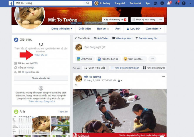 Cách tạo tiểu sử Facebook bằng nhạc bài hát 