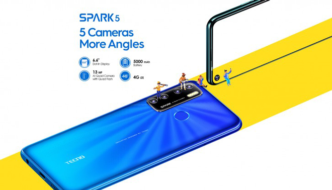 Tecno Spark 5 sở hữu 4 camera chính thức ra mắt