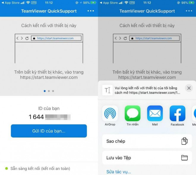 Muốn chia sẻ màn hình iPhone qua TeamViewer phải làm sao?