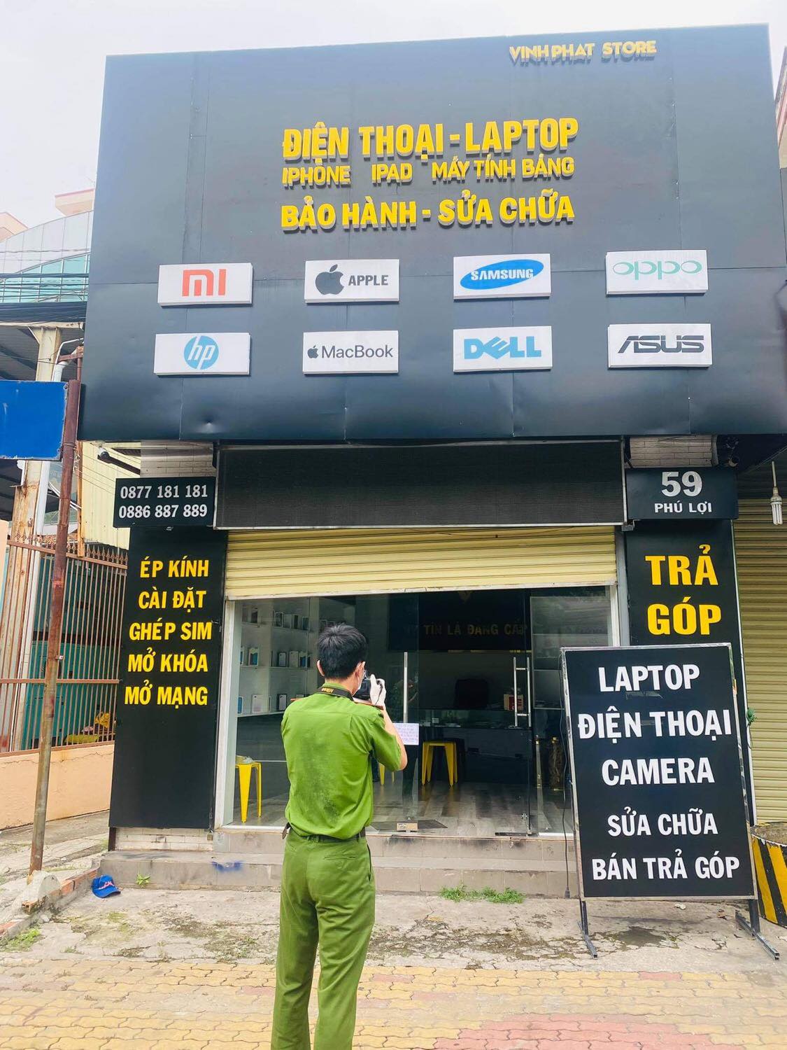 Bình Dương: Trộm đột nhập VINH PHÁT Store lấy sạch điện thoại, laptop Bình Dương: Trộm đột nhập VINH PHÁT Store lấy sạch điện thoại, laptop